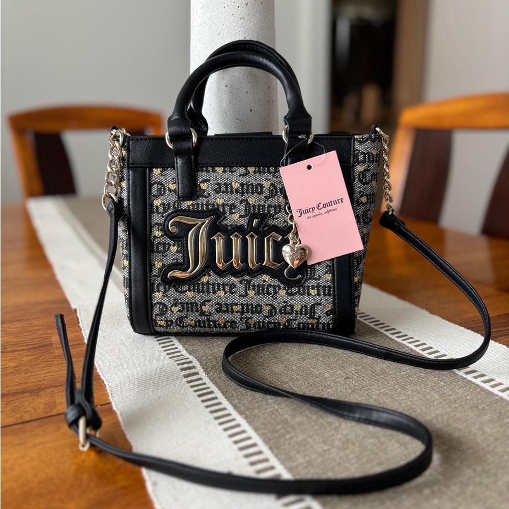 NWT Juicy Couture Black and Gold Women's Bag